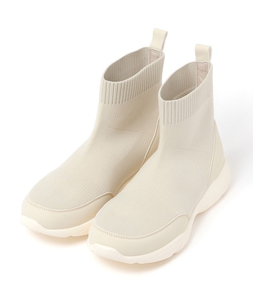 studio CLIP（スタディオクリップ）の「【撥水・消臭・抗菌防臭・クッションインソール】軽らく撥水ニットブーツ（ブーツ・レディース・グレー/ブラック/アイボリー・LARGE/MEDIUM）」の21枚目の写真