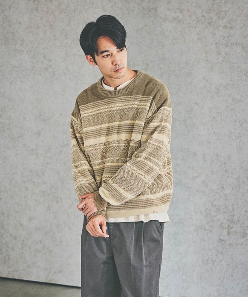 BAYFLOW(ベイフロー)の「MELLOW SHADEプルオーバー(ニット/セーター・メンズ・イエロー/その他2/ブルーグリーン/スモーク/その他1・MEDIUM/LARGE)」の4枚目の写真