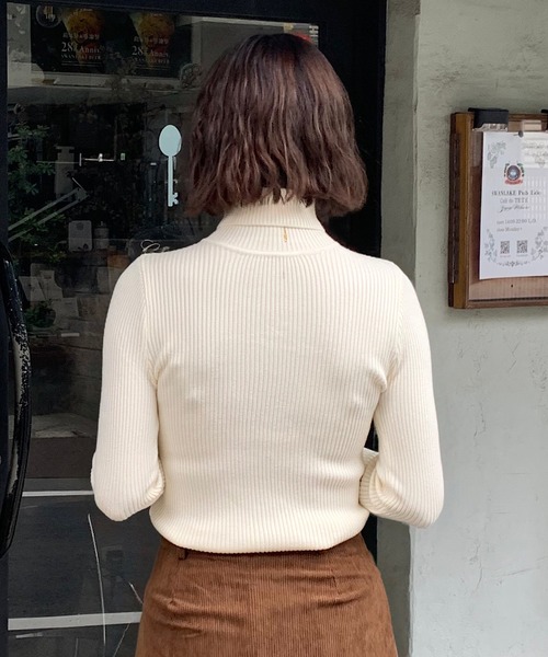 Teem Store（チームストア）の「シンプルタートルニット（ニット/セーター・レディース・ブラック/ブルー/グレー/アイボリー・F）」の12枚目の写真