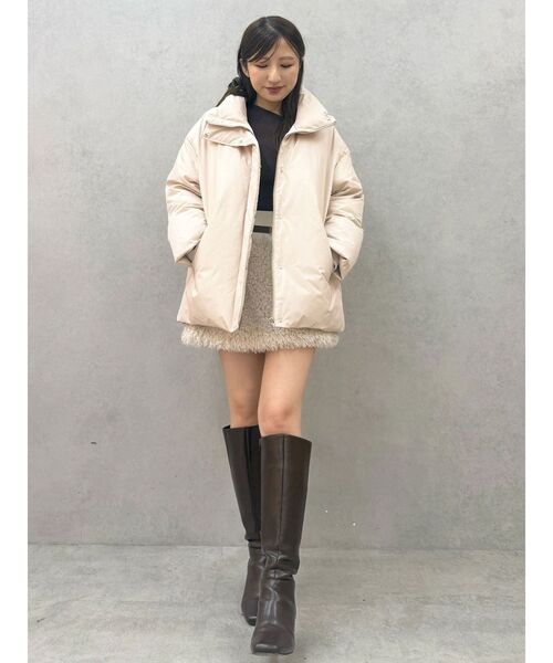 MERCURYDUO（マーキュリーデュオ）の「プードルファーライクミニスカート（スカート・レディース・チャコールグレー/アイボリー・SMALL/MEDIUM）」の12枚目の写真