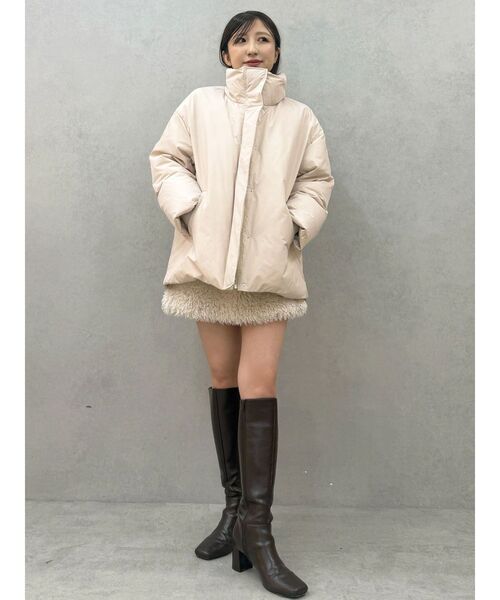 MERCURYDUO（マーキュリーデュオ）の「プードルファーライクミニスカート（スカート・レディース・チャコールグレー/アイボリー・SMALL/MEDIUM）」の13枚目の写真