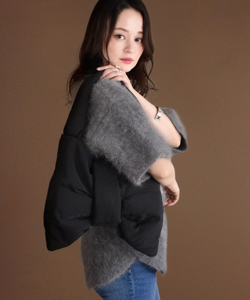 U(ユー)の「Nuage【ニュアージュ】リボントートバッグ(トートバッグ・レディース・ブラウン/ゴールド/ブラック・FREE)」の2枚目の写真