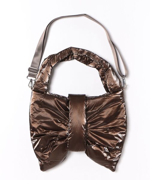 U(ユー)の「Nuage【ニュアージュ】リボントートバッグ(トートバッグ・レディース・ブラウン/ゴールド/ブラック・FREE)」の6枚目の写真