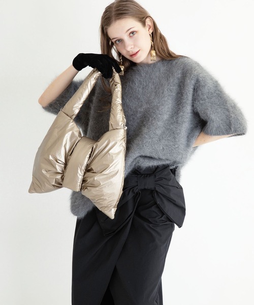 U(ユー)の「Nuage【ニュアージュ】リボントートバッグ(トートバッグ・レディース・ブラウン/ゴールド/ブラック・FREE)」の18枚目の写真