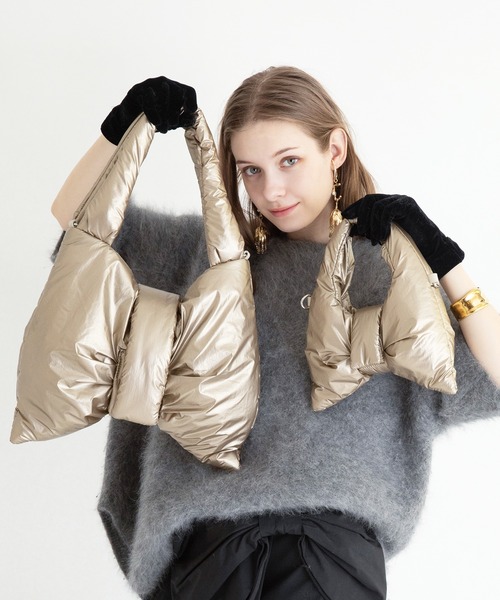 U(ユー)の「Nuage【ニュアージュ】リボントートバッグ(トートバッグ・レディース・ブラウン/ゴールド/ブラック・FREE)」の21枚目の写真