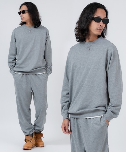 improves（インプローブス）の「ライトスウェット ミニ裏毛 トレーナー ＆ ジョガーパンツ セットアップ（セットアップ・メンズ・ブラック/杢グレー/チャコール・X-LARGE/LARGE/MEDIUM）」の2枚目の写真