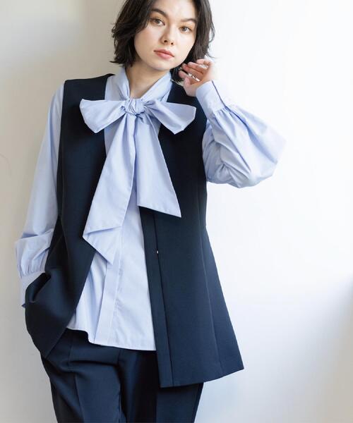 OPAQUE.CLIP（オペークドットクリップ）の「ペプラムジレ/セットアップ対応可【洗濯機OK】（ベスト・レディース・ブラック/ベージュ・40/38/36/42）」の5枚目の写真