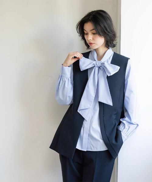 OPAQUE.CLIP（オペークドットクリップ）の「ペプラムジレ/セットアップ対応可【洗濯機OK】（ベスト・レディース・ブラック/ベージュ・40/38/36/42）」の6枚目の写真