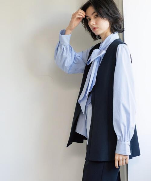 OPAQUE.CLIP（オペークドットクリップ）の「ペプラムジレ/セットアップ対応可【洗濯機OK】（ベスト・レディース・ブラック/ベージュ・40/38/36/42）」の7枚目の写真