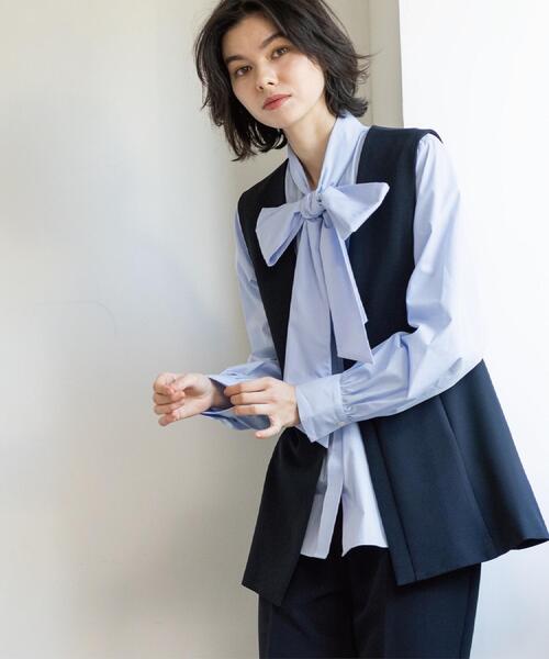 OPAQUE.CLIP（オペークドットクリップ）の「ペプラムジレ/セットアップ対応可【洗濯機OK】（ベスト・レディース・ブラック/ベージュ・40/38/36/42）」の8枚目の写真