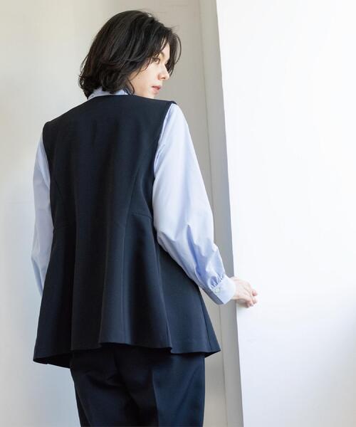 OPAQUE.CLIP（オペークドットクリップ）の「ペプラムジレ/セットアップ対応可【洗濯機OK】（ベスト・レディース・ブラック/ベージュ・40/38/36/42）」の9枚目の写真