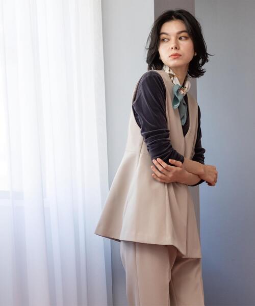 OPAQUE.CLIP（オペークドットクリップ）の「ペプラムジレ/セットアップ対応可【洗濯機OK】（ベスト・レディース・ブラック/ベージュ・40/38/36/42）」の13枚目の写真