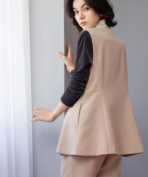 OPAQUE.CLIP（オペークドットクリップ）の「ペプラムジレ/セットアップ対応可【洗濯機OK】（ベスト・レディース・ブラック/ベージュ・40/38/36/42）」の16枚目の写真