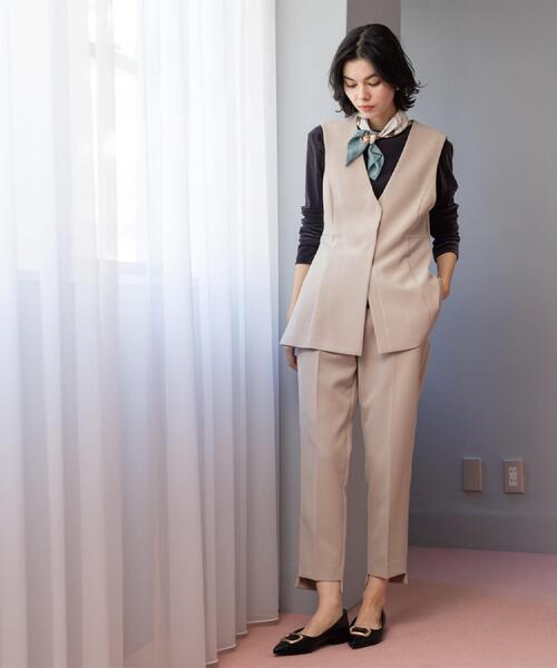 OPAQUE.CLIP（オペークドットクリップ）の「ペプラムジレ/セットアップ対応可【洗濯機OK】（ベスト・レディース・ブラック/ベージュ・40/38/36/42）」の17枚目の写真