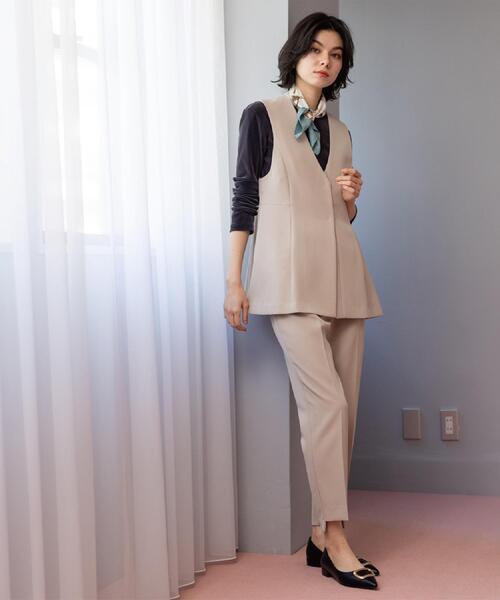 OPAQUE.CLIP（オペークドットクリップ）の「ペプラムジレ/セットアップ対応可【洗濯機OK】（ベスト・レディース・ブラック/ベージュ・40/38/36/42）」の18枚目の写真