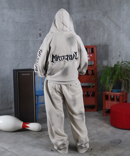 ILL'S（イルズ）の「スウェットパンツ 汚れ加工 プリント メンズ レディース ユニセックス（スウェットパンツ・メンズ・ブラック/アイボリー・M/L）」の12枚目の写真