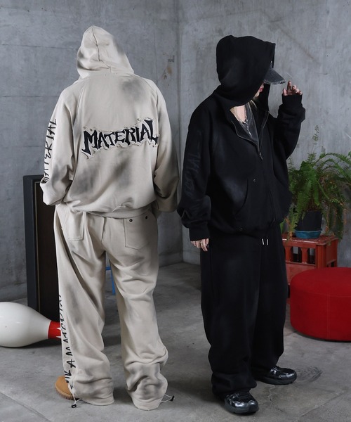 ILL'S（イルズ）の「スウェットパンツ 汚れ加工 プリント メンズ レディース ユニセックス（スウェットパンツ・メンズ・ブラック/アイボリー・M/L）」の17枚目の写真