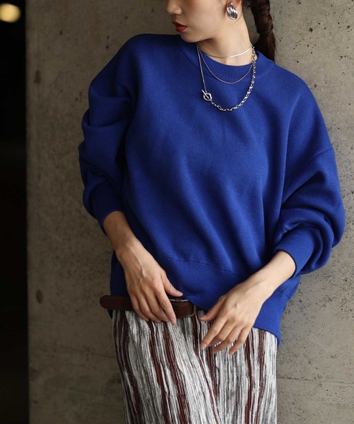 Sawa a la mode（サワアラモード）の「スウェットライクニットプルオーバー（ニット/セーター・レディース・レッド/イエロー/ブルー・FREE）」の2枚目の写真