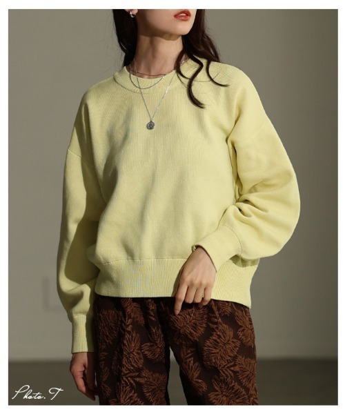 Sawa a la mode（サワアラモード）の「スウェットライクニットプルオーバー（ニット/セーター・レディース・レッド/イエロー/ブルー・FREE）」の7枚目の写真