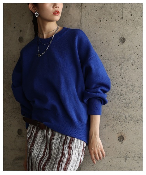 Sawa a la mode（サワアラモード）の「スウェットライクニットプルオーバー（ニット/セーター・レディース・レッド/イエロー/ブルー・FREE）」の19枚目の写真