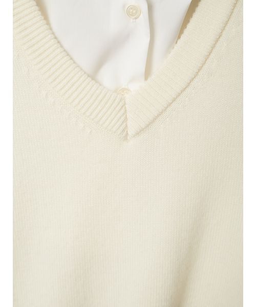 セール】レイヤードシャツカラーウールワンピース（ワンピース）｜FRAY