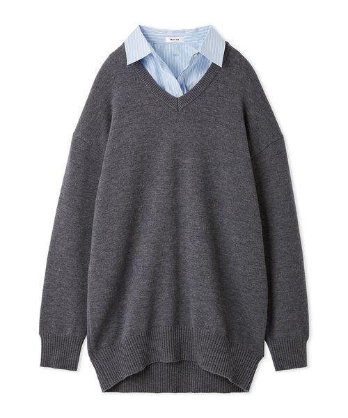 セール】レイヤードシャツカラーウールワンピース（ワンピース）｜FRAY