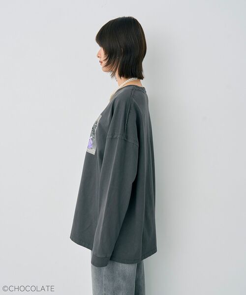 YECCA VECCA（イェッカヴェッカ）の「Whippi&WrappiプリントロンTee②（Tシャツ/カットソー・レディース・アイボリー/チャコールグレー・FREE）」の6枚目の写真