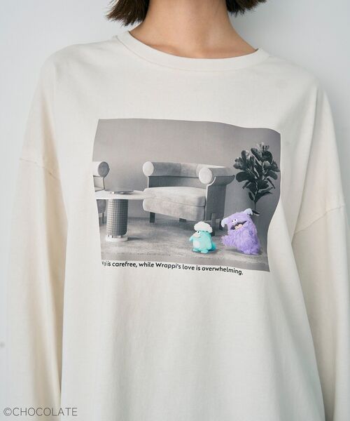 YECCA VECCA（イェッカヴェッカ）の「Whippi&WrappiプリントロンTee②（Tシャツ/カットソー・レディース・アイボリー/チャコールグレー・FREE）」の20枚目の写真