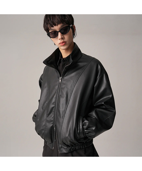 AVANDRESS(アバンドレス )の「Fake Sheepskin Jacket BLACK(ライダースジャケット・メンズ・ブラック・MEDIUM/LARGE)」の1枚目の写真