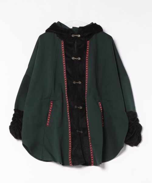 チャイハネ（チャイハネ）の「【チャイハネ】カラカパフードジャケット（その他アウター・レディース・グリーン/レッド/ホワイト・FREE）」の2枚目の写真