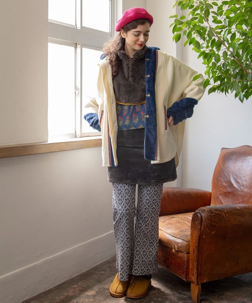 チャイハネ（チャイハネ）の「【チャイハネ】カラカパフードジャケット（その他アウター・レディース・グリーン/レッド/ホワイト・FREE）」の5枚目の写真