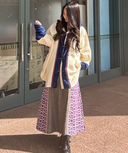 チャイハネ（チャイハネ）の「【チャイハネ】カラカパフードジャケット（その他アウター・レディース・グリーン/レッド/ホワイト・FREE）」の9枚目の写真