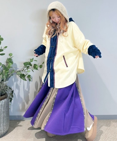 チャイハネ（チャイハネ）の「【チャイハネ】カラカパフードジャケット（その他アウター・レディース・グリーン/レッド/ホワイト・FREE）」の12枚目の写真