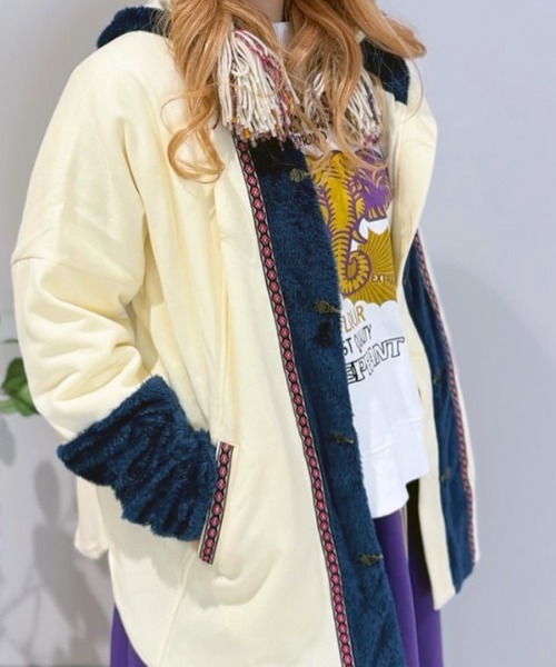 チャイハネ（チャイハネ）の「【チャイハネ】カラカパフードジャケット（その他アウター・レディース・グリーン/レッド/ホワイト・FREE）」の14枚目の写真