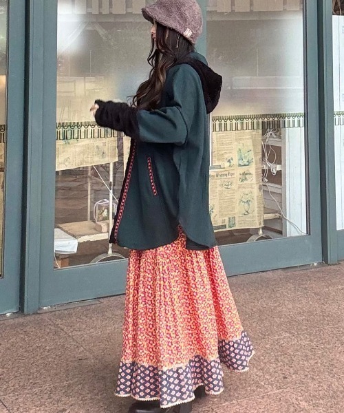 チャイハネ（チャイハネ）の「【チャイハネ】カラカパフードジャケット（その他アウター・レディース・グリーン/レッド/ホワイト・FREE）」の18枚目の写真