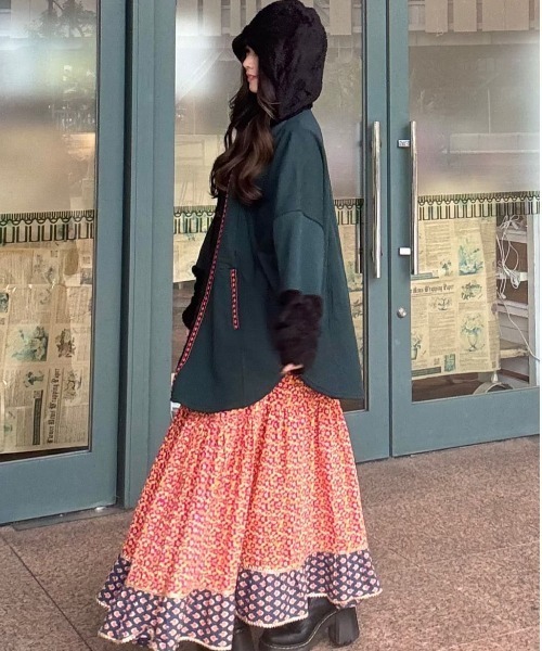 チャイハネ（チャイハネ）の「【チャイハネ】カラカパフードジャケット（その他アウター・レディース・グリーン/レッド/ホワイト・FREE）」の21枚目の写真