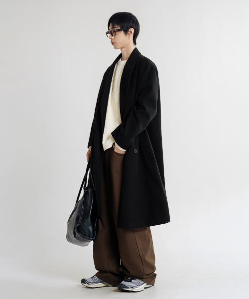 LEMAIN SECOND（リメインセカンド）の「WOOL BLEND OVERFIT DOUBLE COAT [BLACK]（チェスターコート・メンズ・その他・MEDIUM/LARGE/X-LARGE）」の3枚目の写真