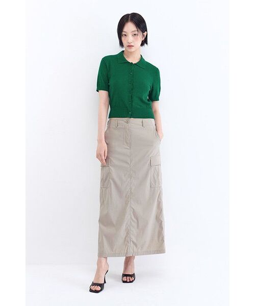 MUSINSA STANDARD WOMAN（ムシンサスタンダードウーマン）の「レディースクレープカラー半袖カーディガン[グリーン]（カーディガン/ボレロ・レディース・その他・SMALL/MEDIUM/LARGE/X-SMALL）」の8枚目の写真