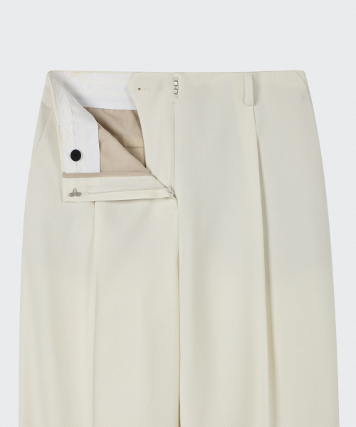 MUSINSA STANDARD WOMAN（ムシンサスタンダードウーマン）の「ウィメンズウエストバンドレスワイドスラックス[クリーム]（スラックス・レディース・その他・34/32/30/31/24/25/26/27/28/29）」の5枚目の写真