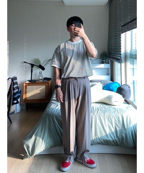 MUSINSA STANDARD（ムシンサスタンダード）の「スリータックセミバルーンスラックス[グレーッシュベージュ]（スラックス・メンズ・その他・40/38/42/36/34/32/30/31/33/26/27/28/29）」の10枚目の写真