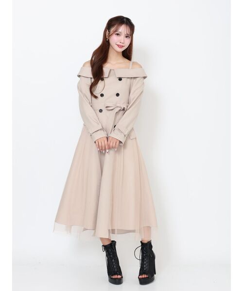 EATME(イートミー)の「トレンチライクオフショルワンピース(ワンピース・レディース・オレンジ/ベージュ/ブラック・SMALL/MEDIUM)」の8枚目の写真