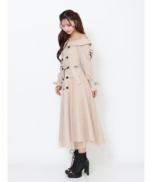 EATME(イートミー)の「トレンチライクオフショルワンピース(ワンピース・レディース・オレンジ/ベージュ/ブラック・SMALL/MEDIUM)」の9枚目の写真