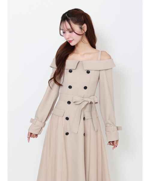 EATME(イートミー)の「トレンチライクオフショルワンピース(ワンピース・レディース・オレンジ/ベージュ/ブラック・SMALL/MEDIUM)」の11枚目の写真