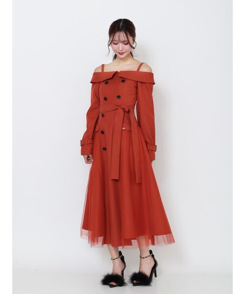 EATME(イートミー)の「トレンチライクオフショルワンピース(ワンピース・レディース・オレンジ/ベージュ/ブラック・SMALL/MEDIUM)」の19枚目の写真