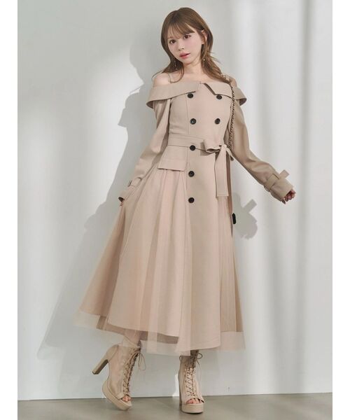 EATME(イートミー)の「トレンチライクオフショルワンピース(ワンピース・レディース・オレンジ/ベージュ/ブラック・SMALL/MEDIUM)」の20枚目の写真
