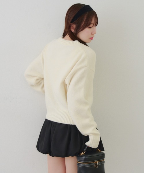 Another Branch olive des olive(アナザーブランチオリーブデオリーブ)の「ニット帽クマプルオーバー(ニット/セーター・レディース・アイボリー/ピンク/チャコールグレー・FREE)」の7枚目の写真