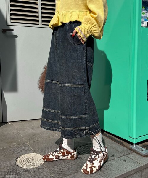 CIAOPANIC（チャオパニック）の「【ANTI WARP /アンチワープ】スウェーデンジョーツ（デニムパンツ・レディース・パープル/インディゴブルー/ブラック・LARGE/MEDIUM）」の10枚目の写真