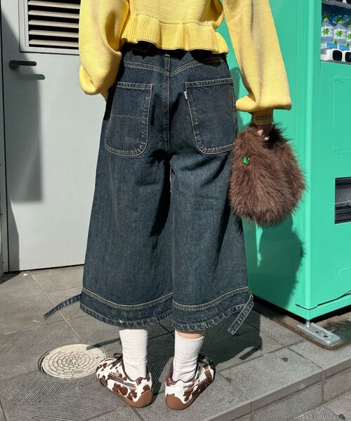 CIAOPANIC（チャオパニック）の「【ANTI WARP /アンチワープ】スウェーデンジョーツ（デニムパンツ・レディース・パープル/インディゴブルー/ブラック・LARGE/MEDIUM）」の11枚目の写真