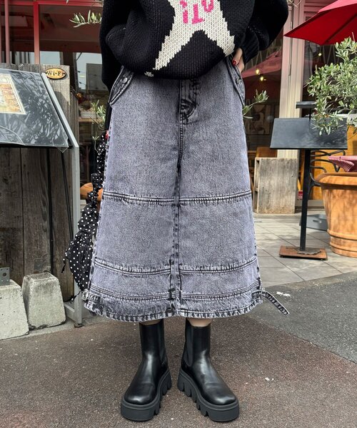 CIAOPANIC（チャオパニック）の「【ANTI WARP /アンチワープ】スウェーデンジョーツ（デニムパンツ・レディース・パープル/インディゴブルー/ブラック・LARGE/MEDIUM）」の15枚目の写真