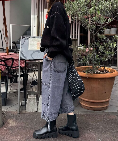 CIAOPANIC（チャオパニック）の「【ANTI WARP /アンチワープ】スウェーデンジョーツ（デニムパンツ・レディース・パープル/インディゴブルー/ブラック・LARGE/MEDIUM）」の20枚目の写真